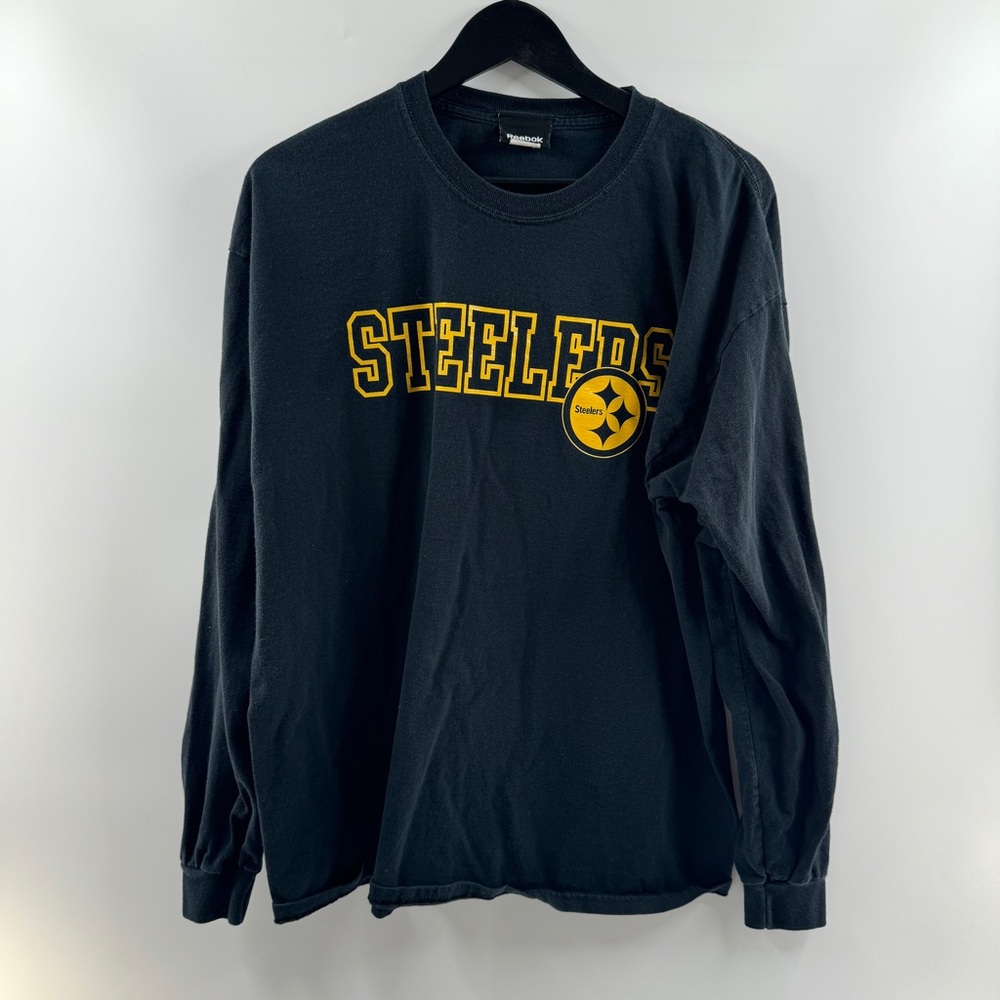 Reebok Pittsburgh Steelers Black Long Sleeve Shirt Men’s Size Large NFL